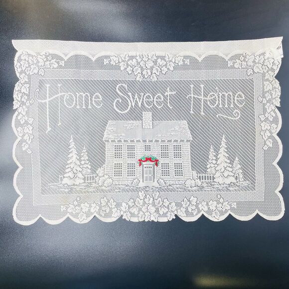 Heritage Lace House Home Sweet Home with Christmas Garland Wall Hanging 19x29 in - Picture 1 of 12